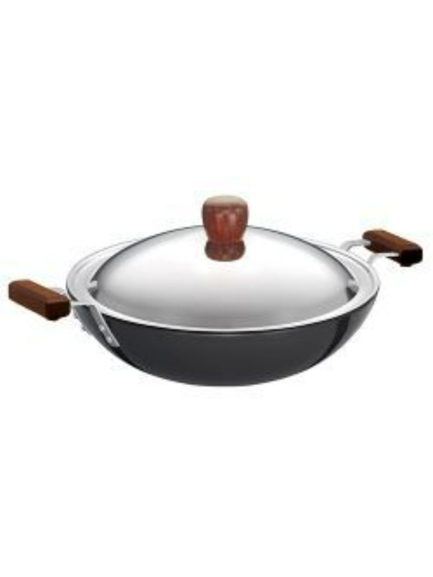 Hawkins Black Aluminium Deep Fry Pan With Lid (3.75L)