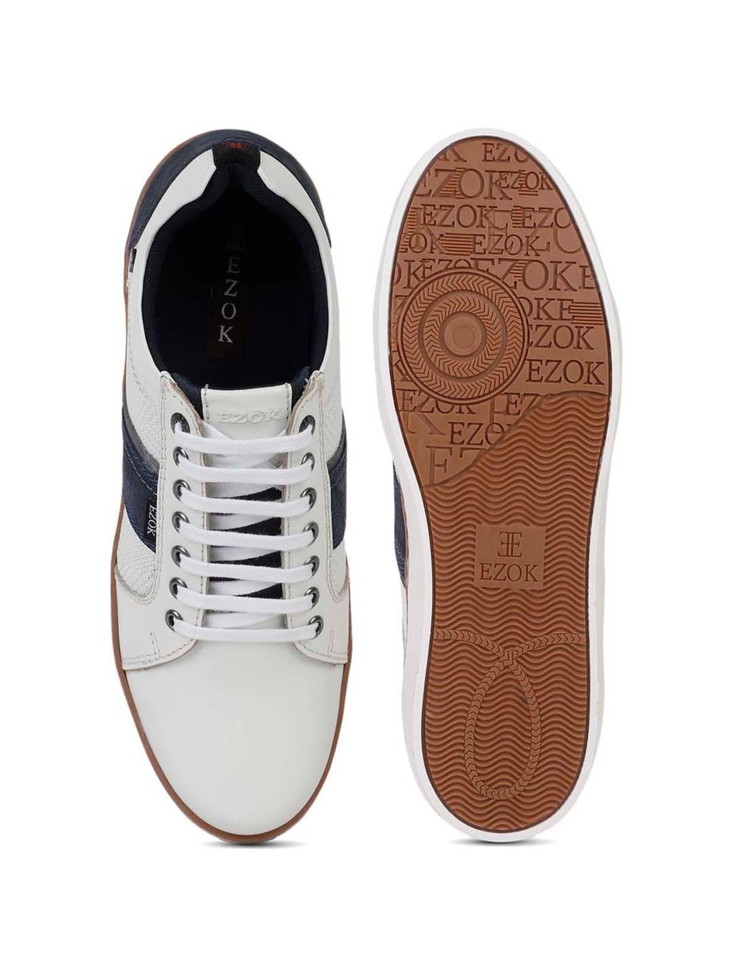 EZOK Men's White Casual Sneakers