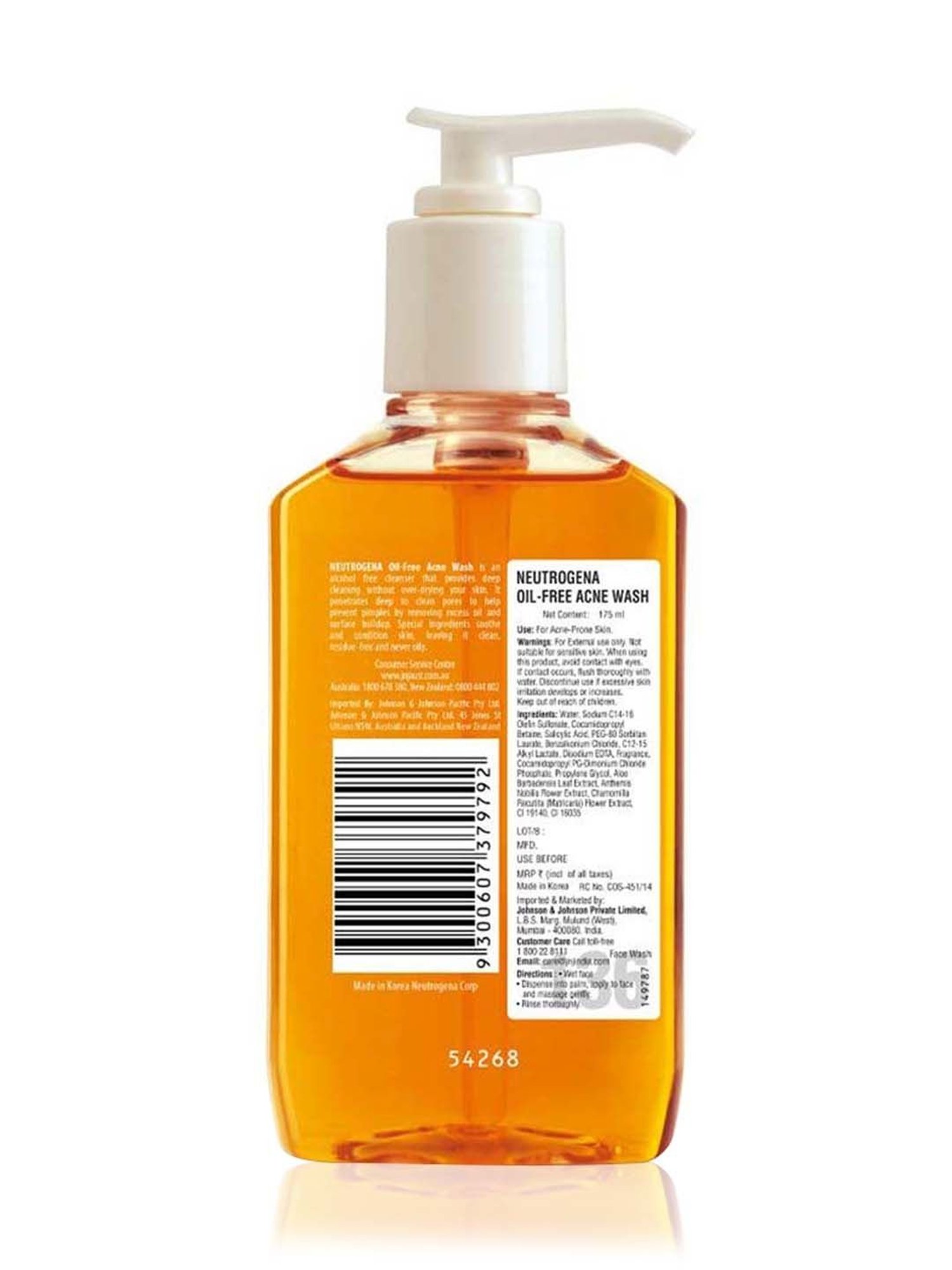 Neutrogena Oil Free Acne Wash Facial Cleanser - 175 ml