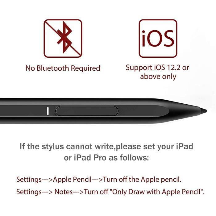 Stylus Pen for iPad with Palm Rejection, Active Pencil Compatible with (2018-2020) Apple iPad Pro (11/12.9 Inch),iPad 6th/7th Gen,iPad Mini 5th Gen,iPad Air 3rd Gen for Precise Writing/Drawing