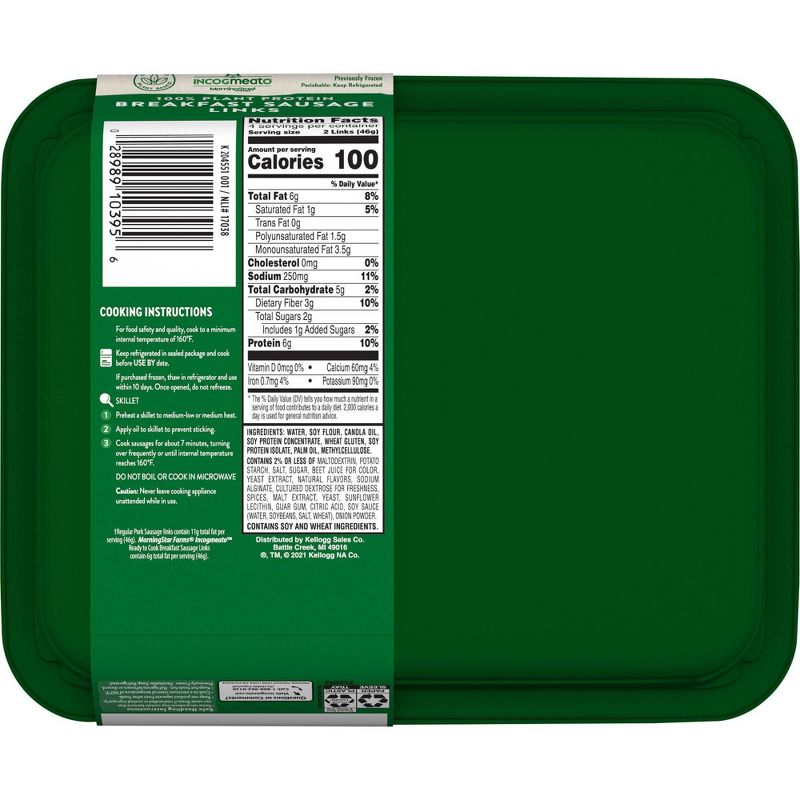 Morningstar Farms Incogmeato Frozen Breakfast Sausage Link - 6.5oz