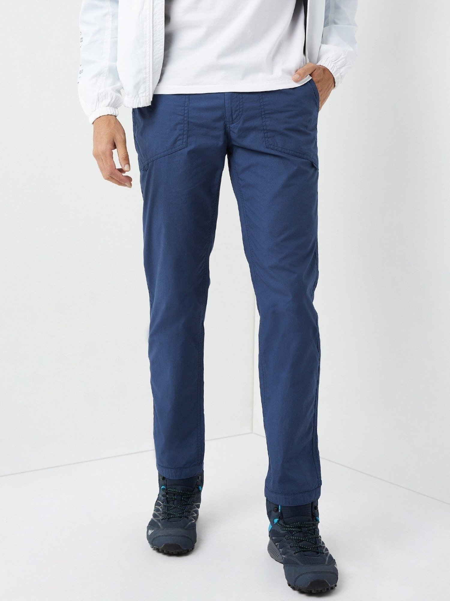 Wildcraft Dusty Blue Cotton Regular Fit Trackpants