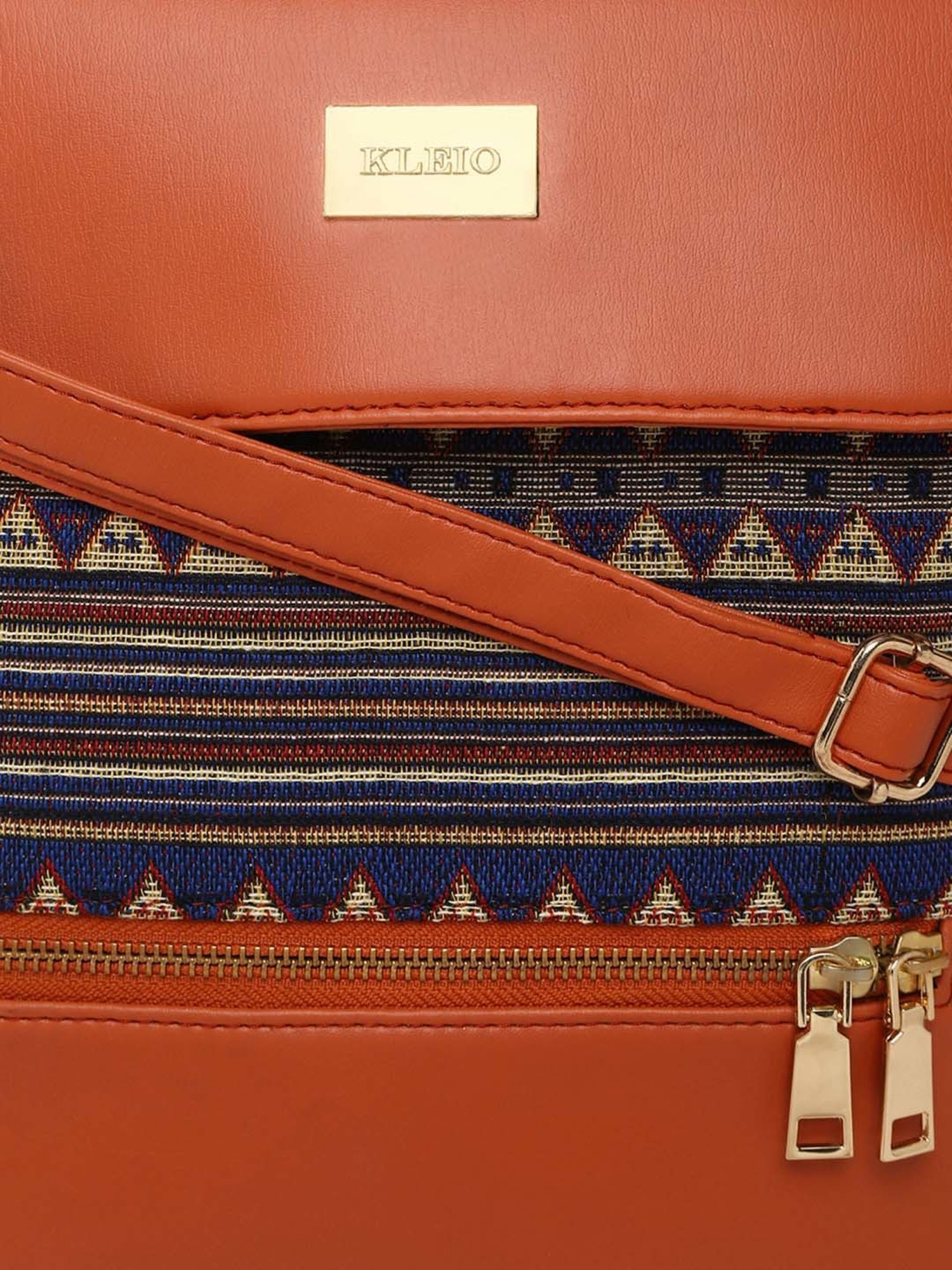 KLEIO Tan Textured Medium Sling Handbag