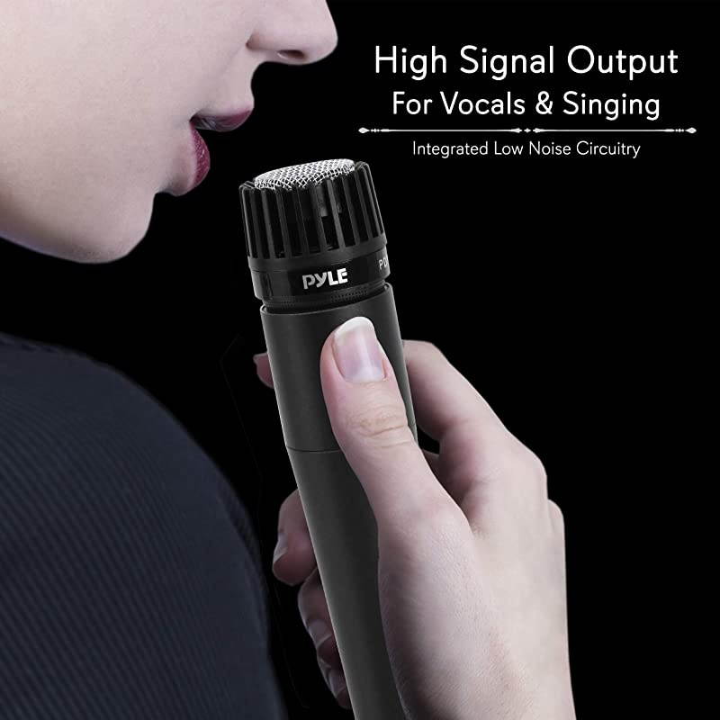 Professional Handheld Moving Coil Microphone Dynamic Cardioid Unidirectional Vocal Builtin Acoustic Pop Filter Includes 15ft XLR Audio Cable to 14 Audio Connection  PDMIC78