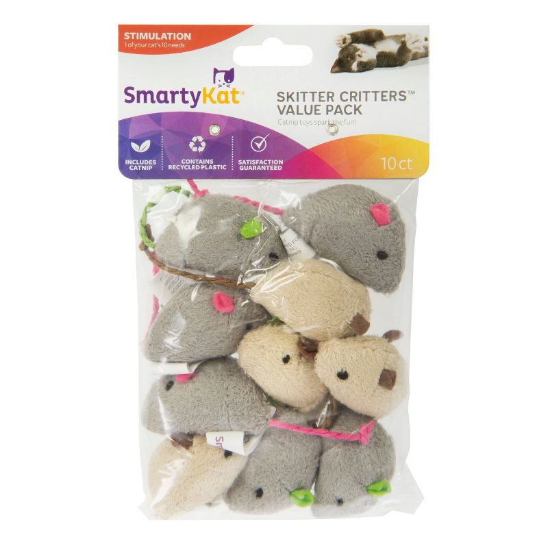 SmartyKat Skitter Critters Cat Toy - 10pk