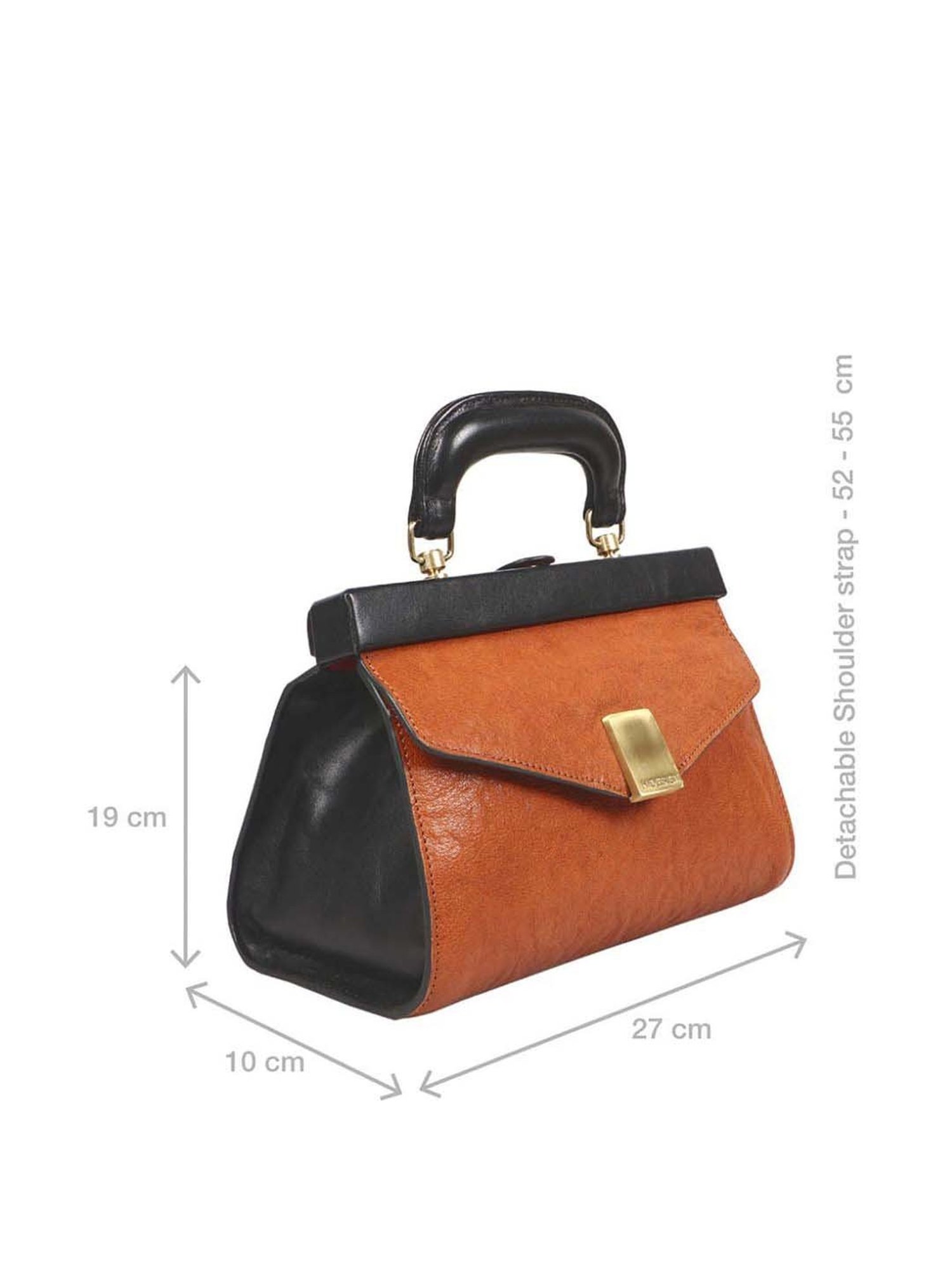 Hidesign Hipsters Tan Retro 01 Solid Medium Doctor Sling Handbag