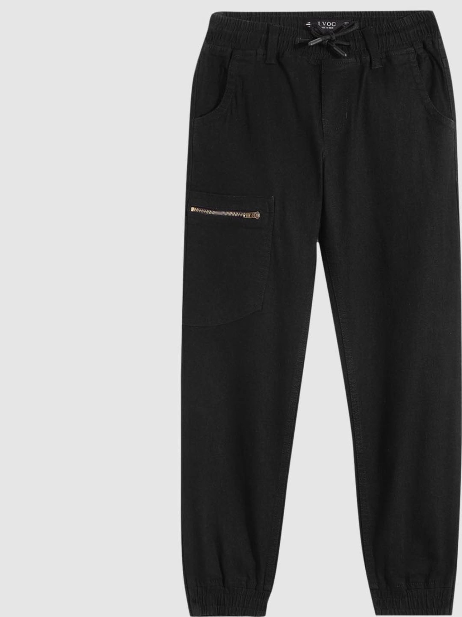 IVOC Boys Black Solid Trousers