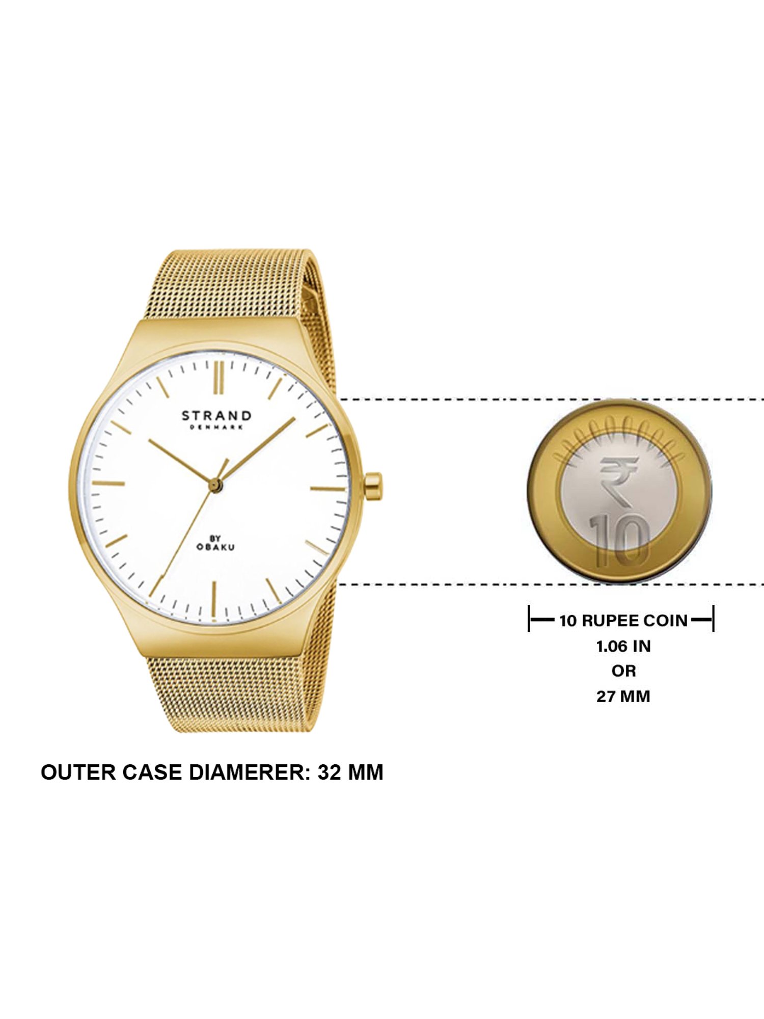 STRAND by Obaku S717LXGWMG Mason Lille Gold Analog Watch for Women