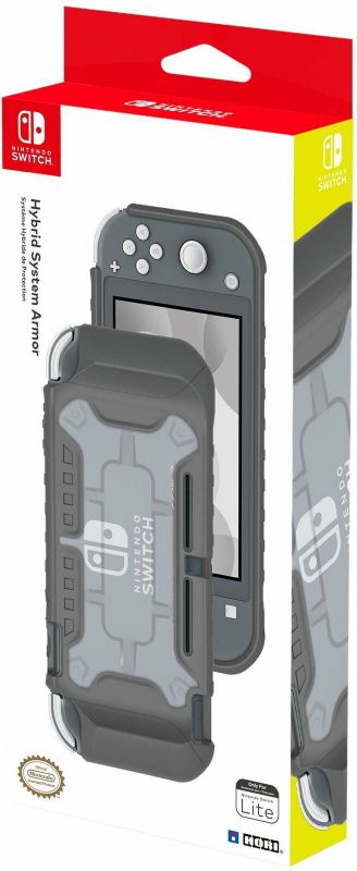 Hori Nintendo Switch Lite Hybrid System Armor TPU Case Officially Licensed by Nintendo - Gray