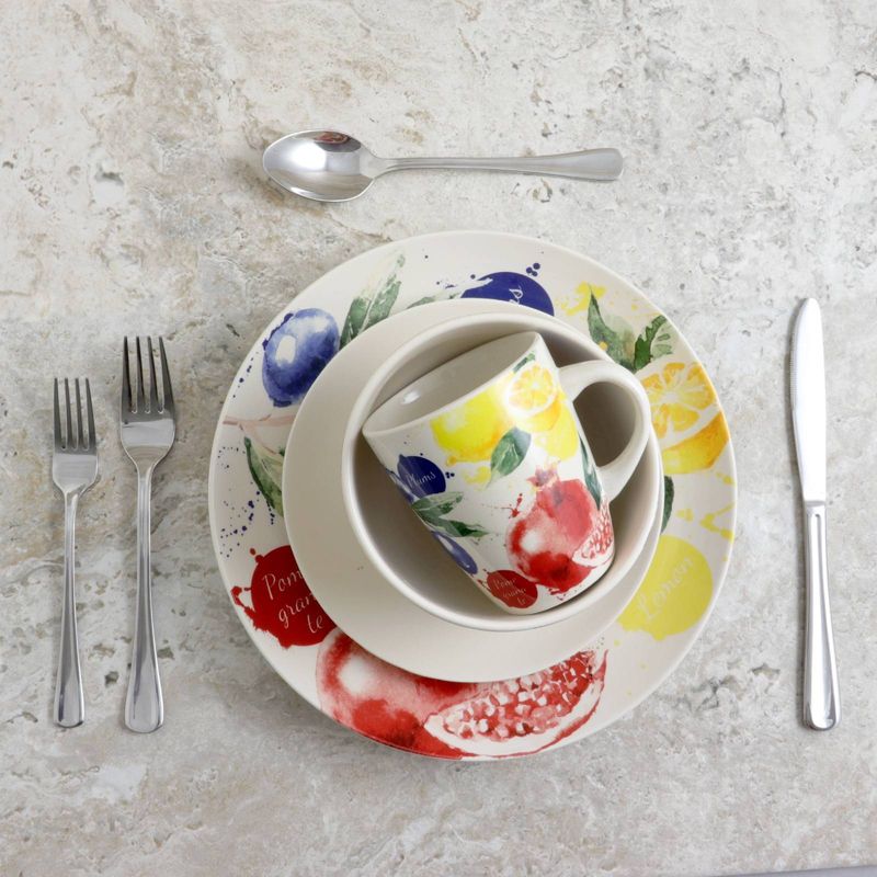 16pc Ceramic Fruit Basket Dinnerware Set - Elama