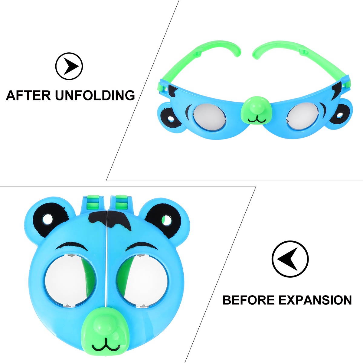 10Pcs Cartoon Kids Eyewear Animal Eyeglass Deformable Glass Toys (Mixed Color)