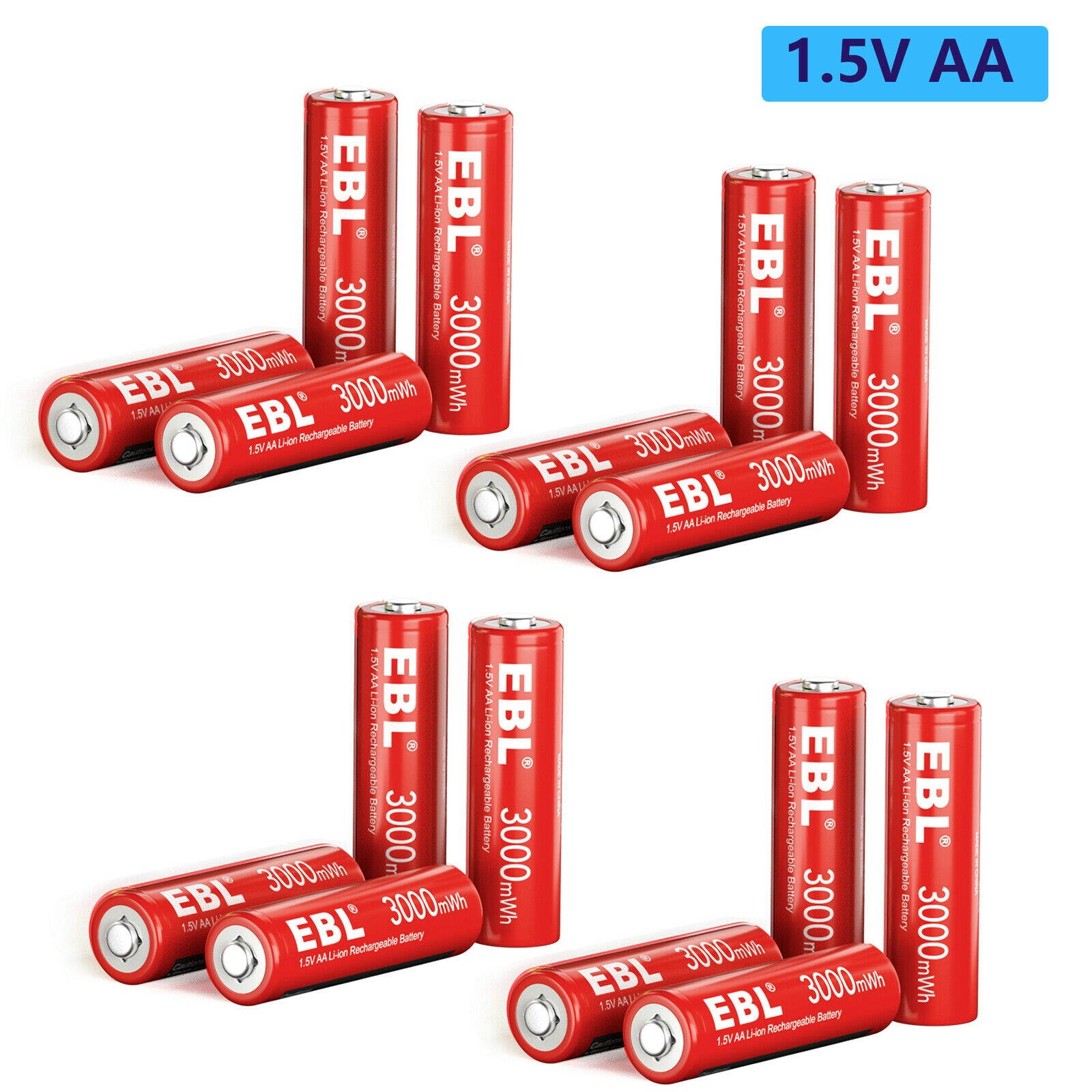 Lot   2000mah 1.5V Rechargeable AA Li-ion Batteries 3000mwh Batteries /Charger