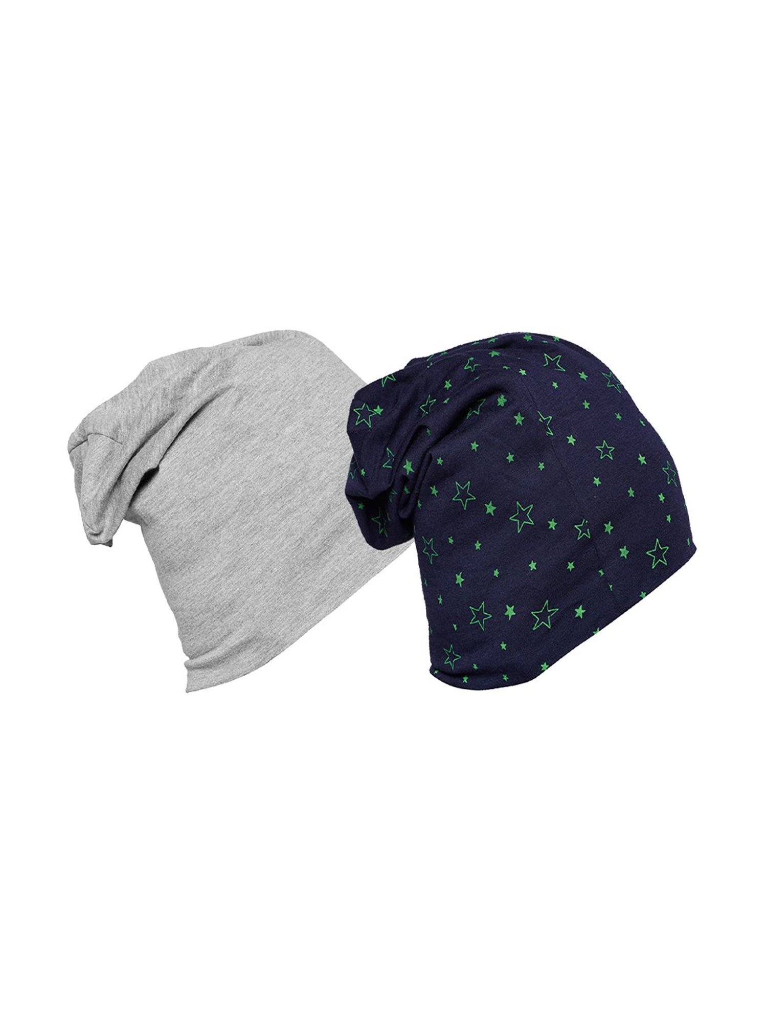 Vimal Jonney White & Navy Solid Beanies Set of 2