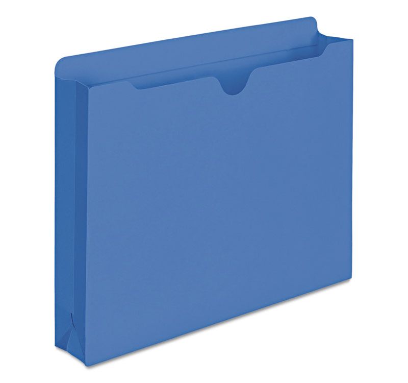 Smead Colored File Jackets with Reinforced Double-Ply Tab Letter 11 Pt Blue 50/Box 75562