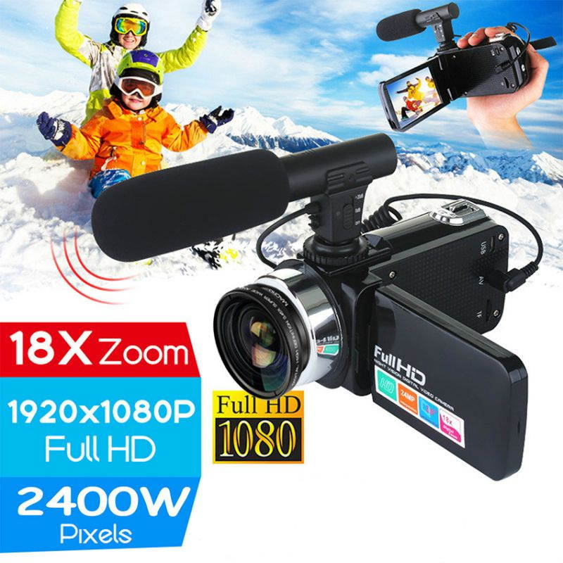 Digital Zoom Camera 24MP Professional 4K 1080P HD Camcorder Video Camera Night Vision 3.0 Inch LCD Screen HD Camera With Mic