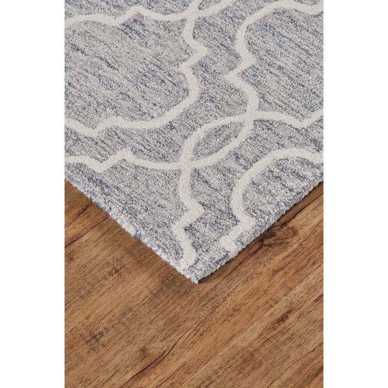 8'x10' Rectangle Hand Made Tufted Ogee Wool Area Rug Gray - Feizy