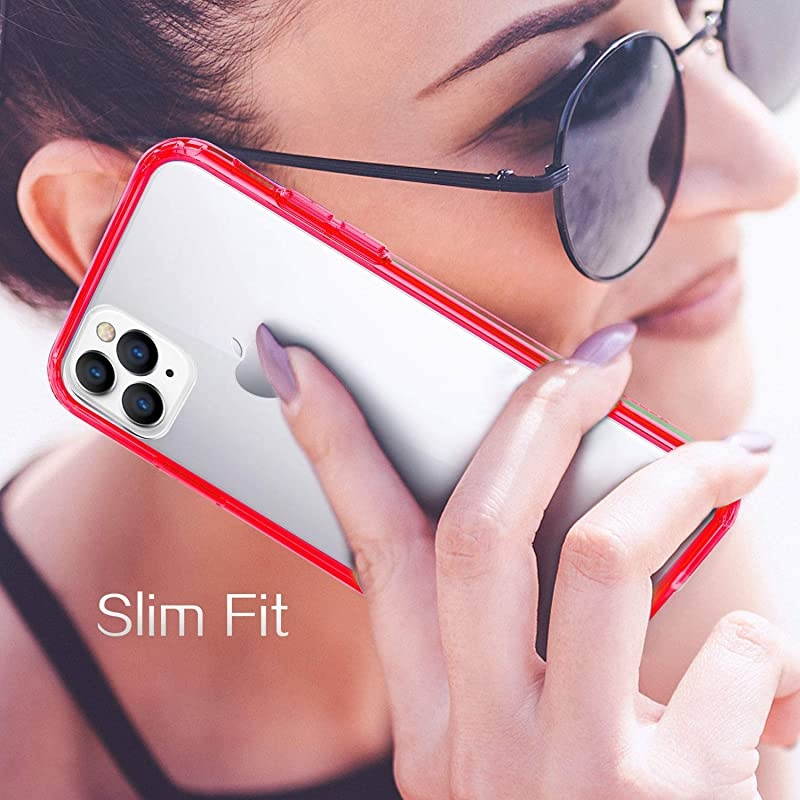 Compatible with iPhone 11 Pro Case Clear AntiScratch Shockproof Cases Cover for iPhone 11 Pro 58 inchRed