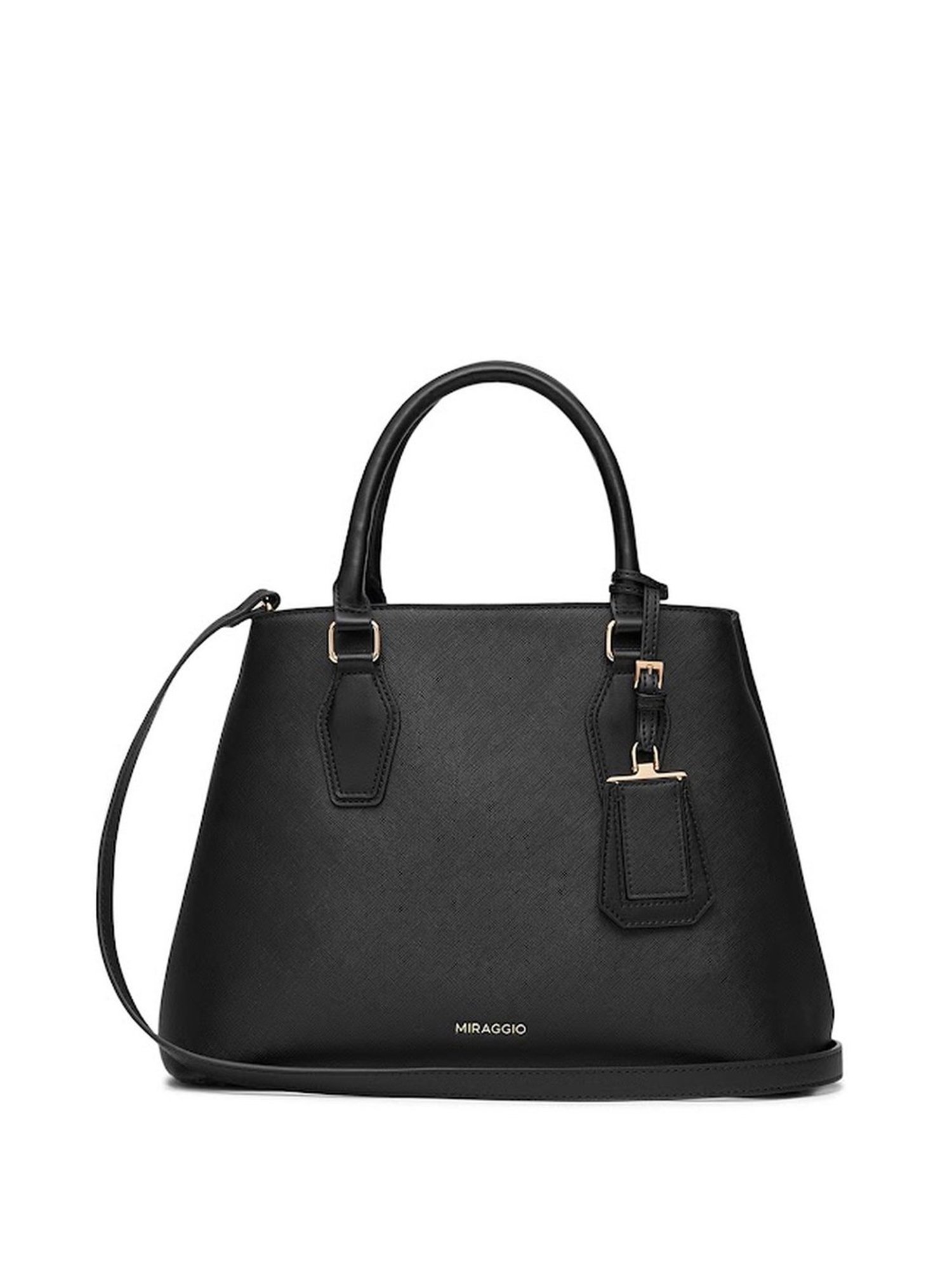 Miraggio Olivia Black Solid Medium Handbag