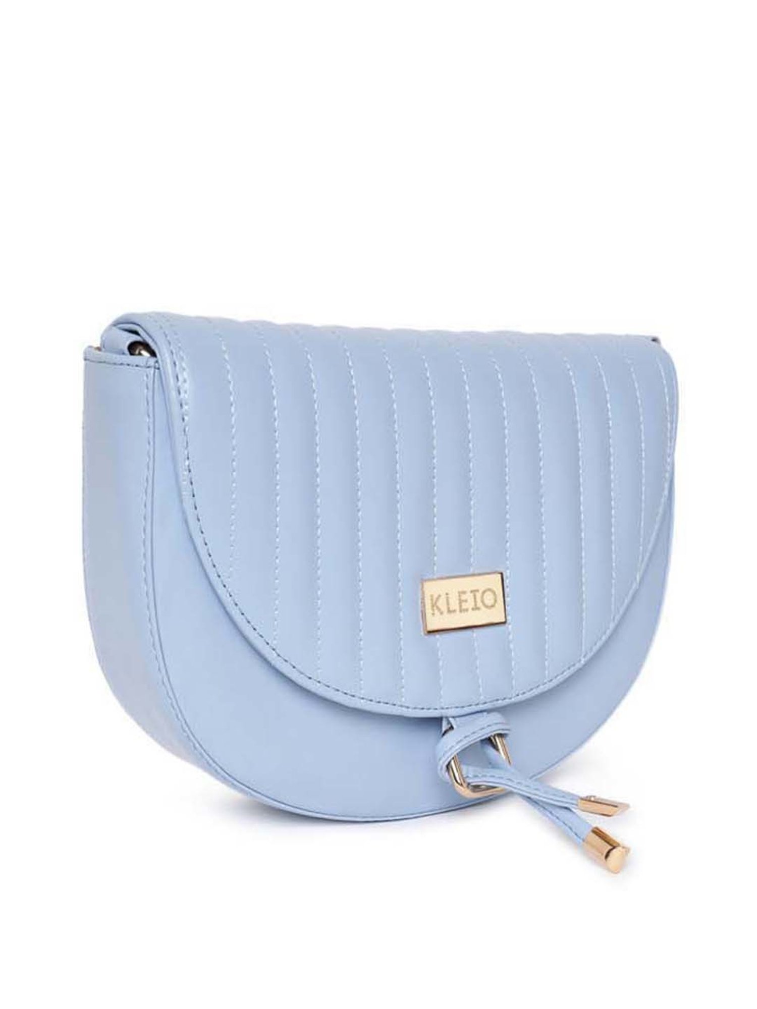 KLEIO Blue Quilted Medium Sling Handbag