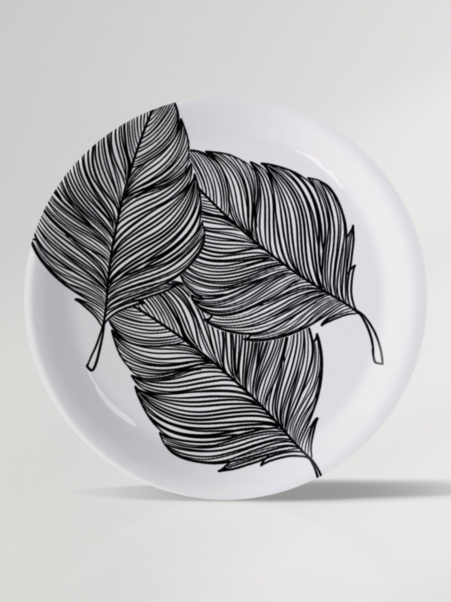 Nestroots Pen & Ink Poetry Black & White Porcelain Decorative Wall Plate