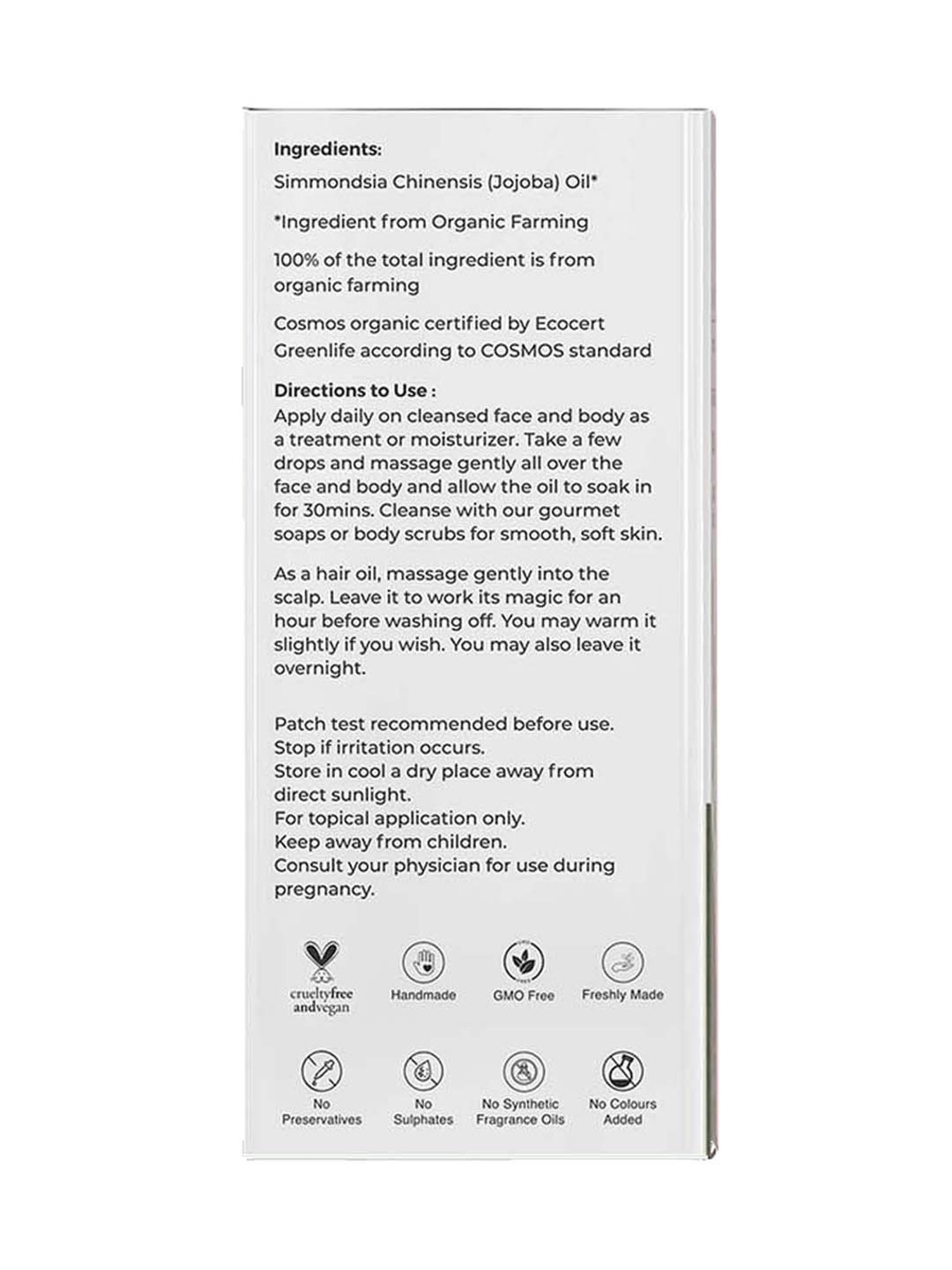 Juicy Chemistry Jojoba Cold Pressed Carrier Oil - 30 ml