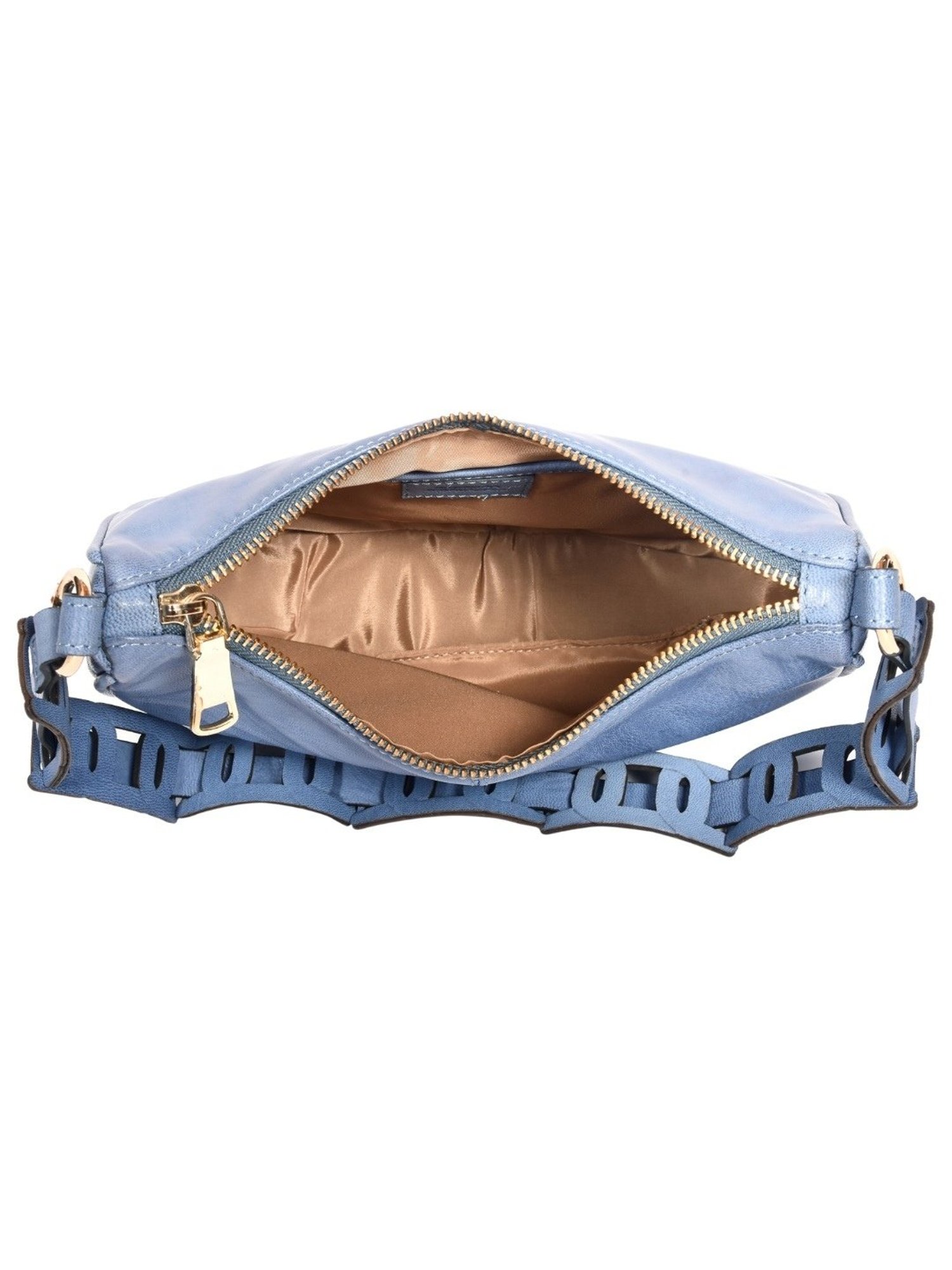 SASSORA ALOHI Blue Leather Small Handbag