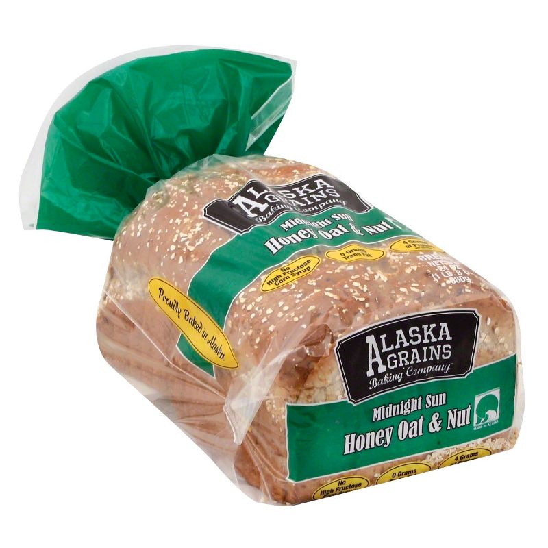 Alaska Grains Midnight Sun Honey Oat & Nut Bread - 24oz