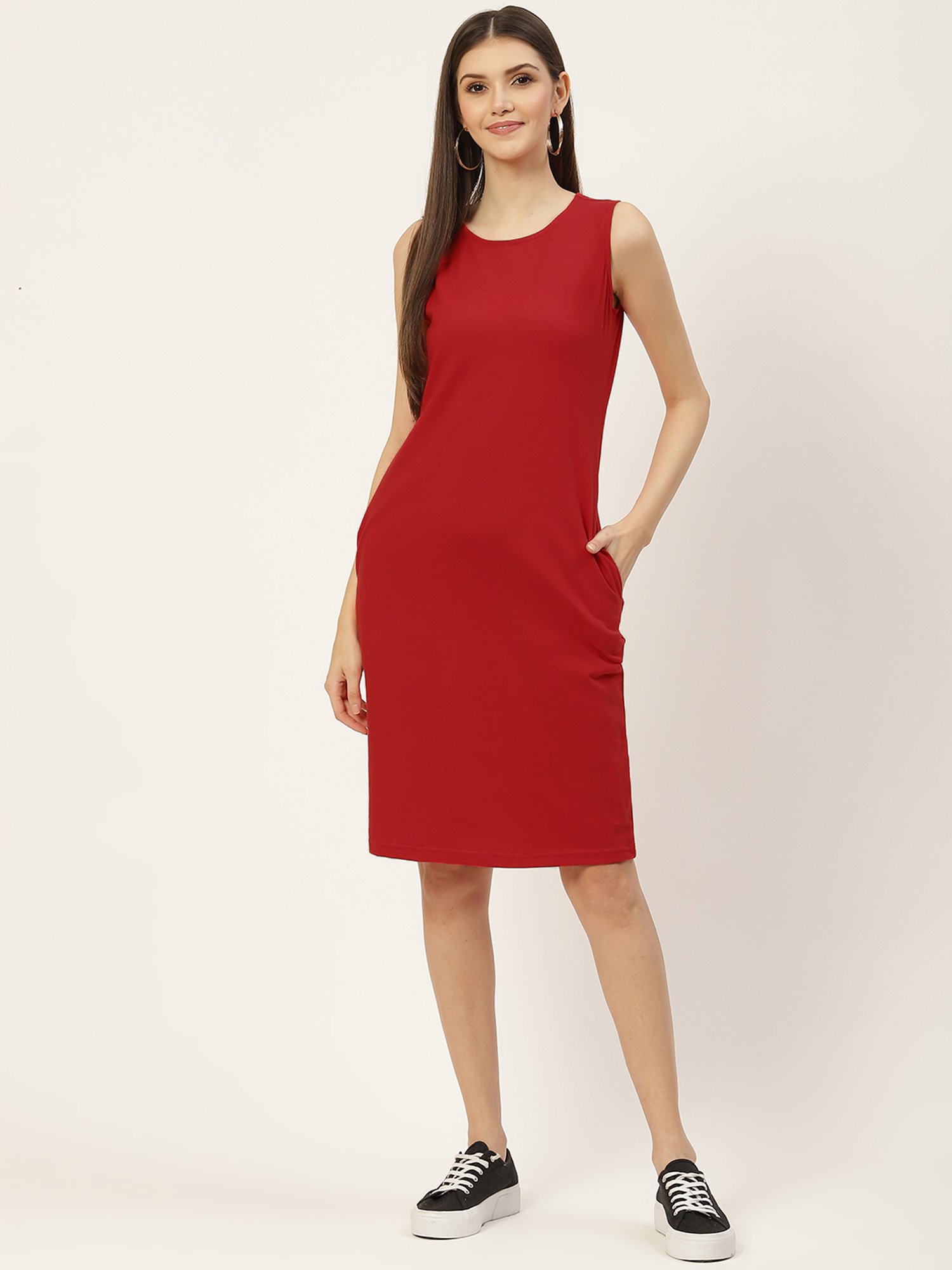 BRINNS Red Midi A Line Dress
