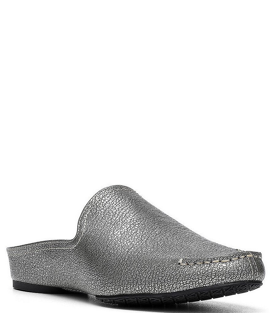 Donald Pliner Bonnie Metallic Leather Moc Toe Mules