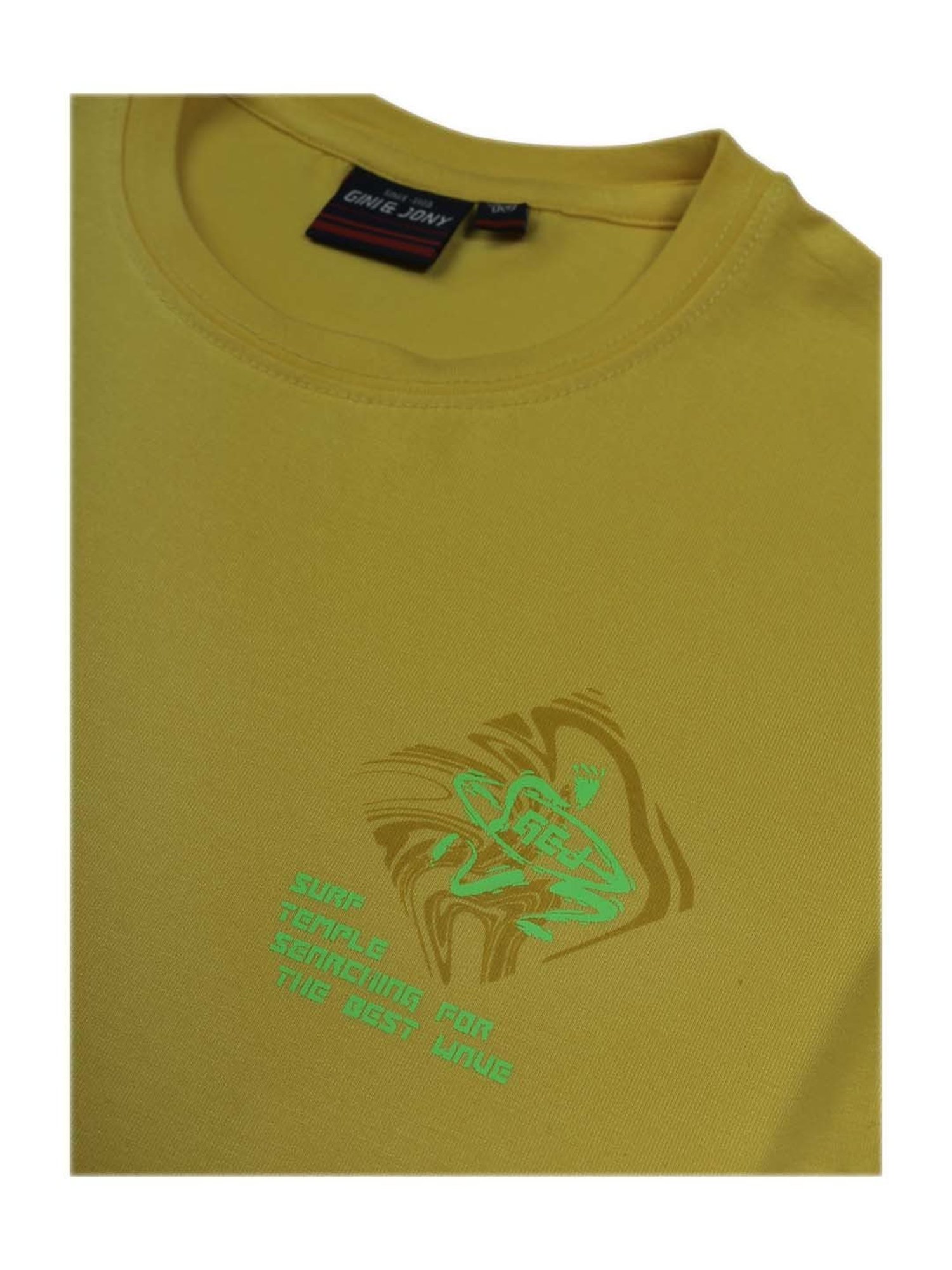 Gini & Jony Kids Yellow Printed T-Shirt