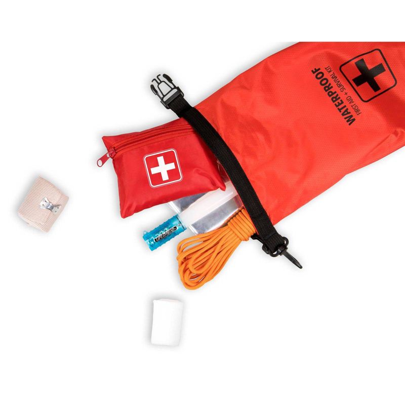 Life+Gear 130pc Waterproof Dry Bag First Aid + Survival Kit