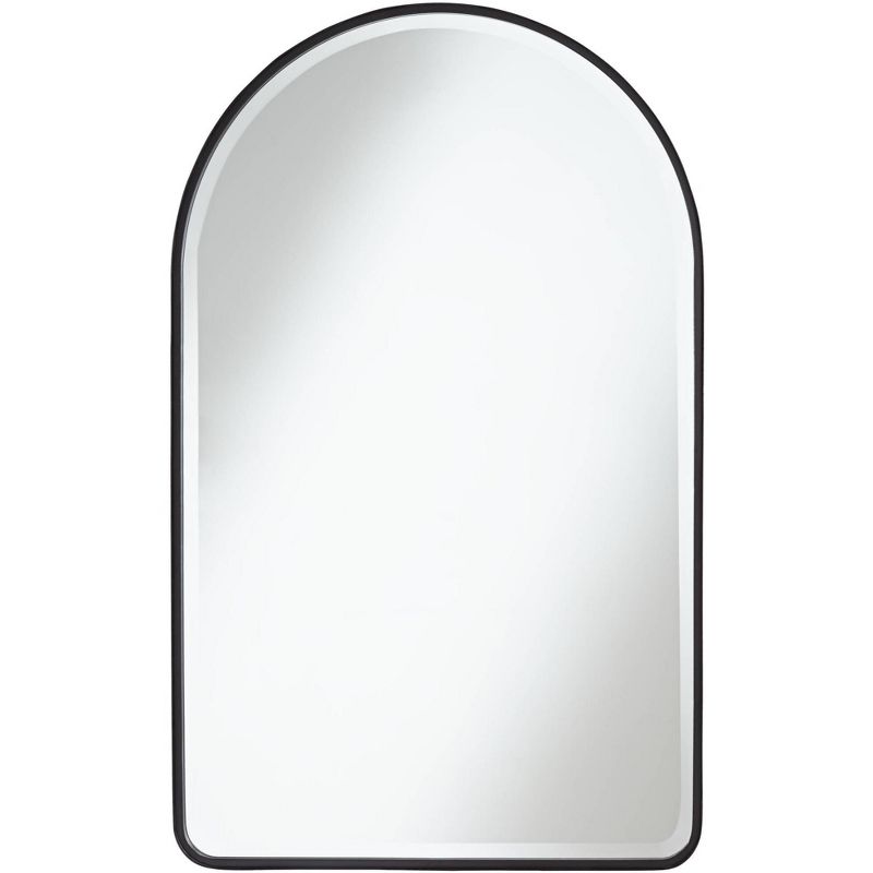 Uttermost Clara Matte Black 24" x 39" Arch Top Mirror