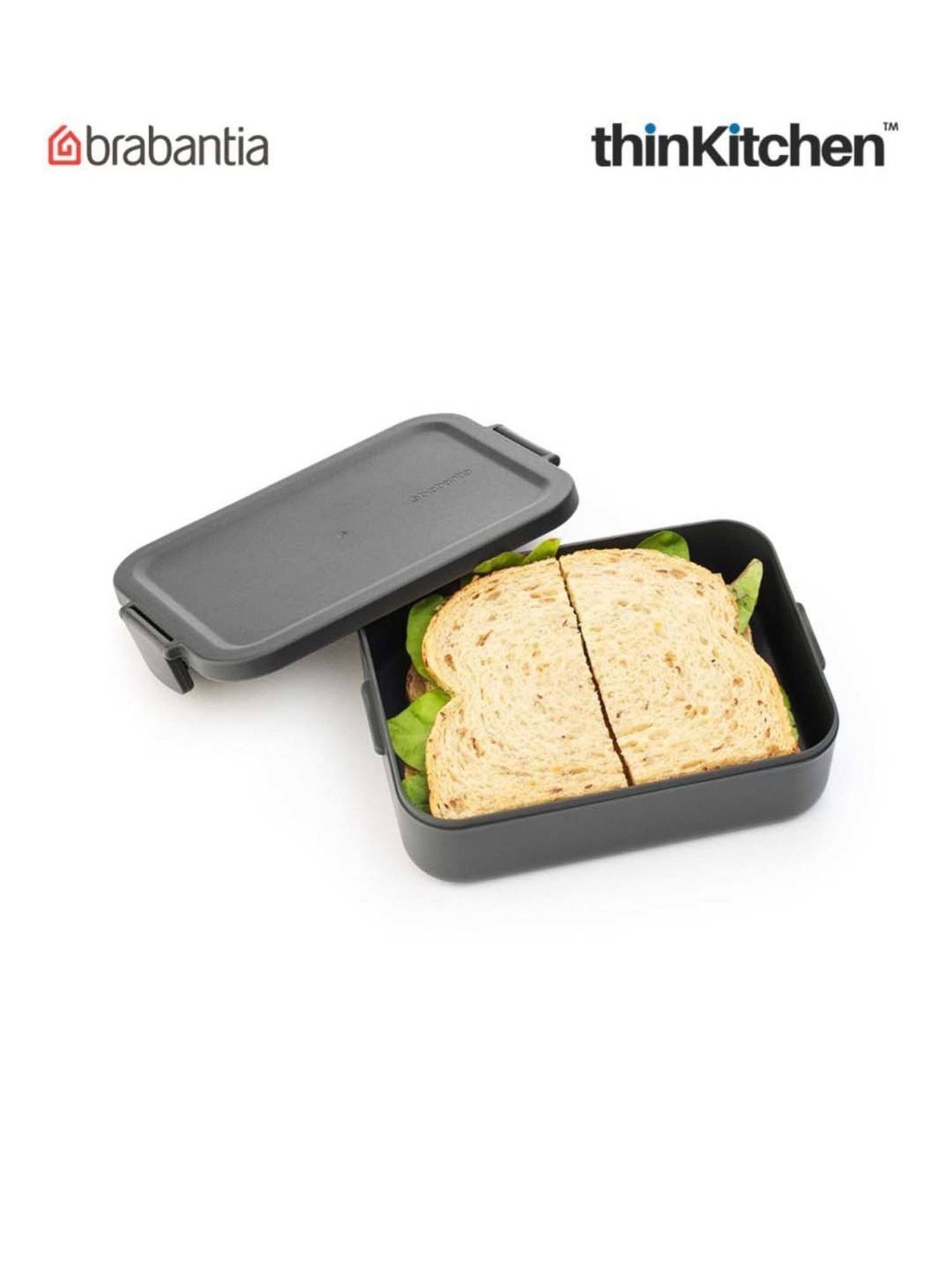 Brabantia Dark Grey Plastic Make & Take Medium Lunch Box (1.1 L)