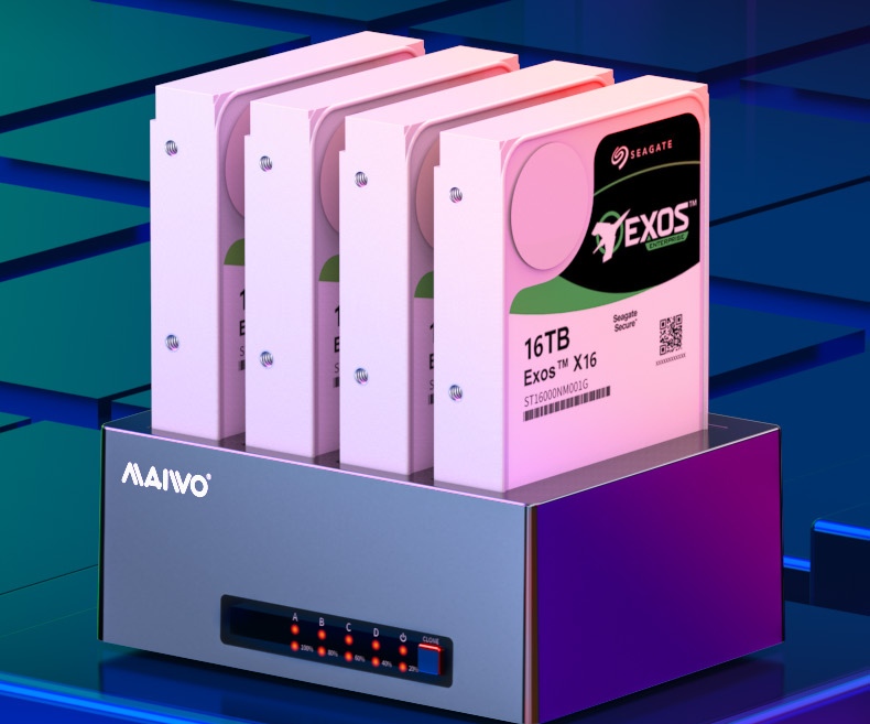 MAIWO K3084 Mobile Hard Disk Box Base 3.5-Inch Four-Disk External Desktop Notebook Serial Port Mechanical Solid-State Hard Drive Duplicator