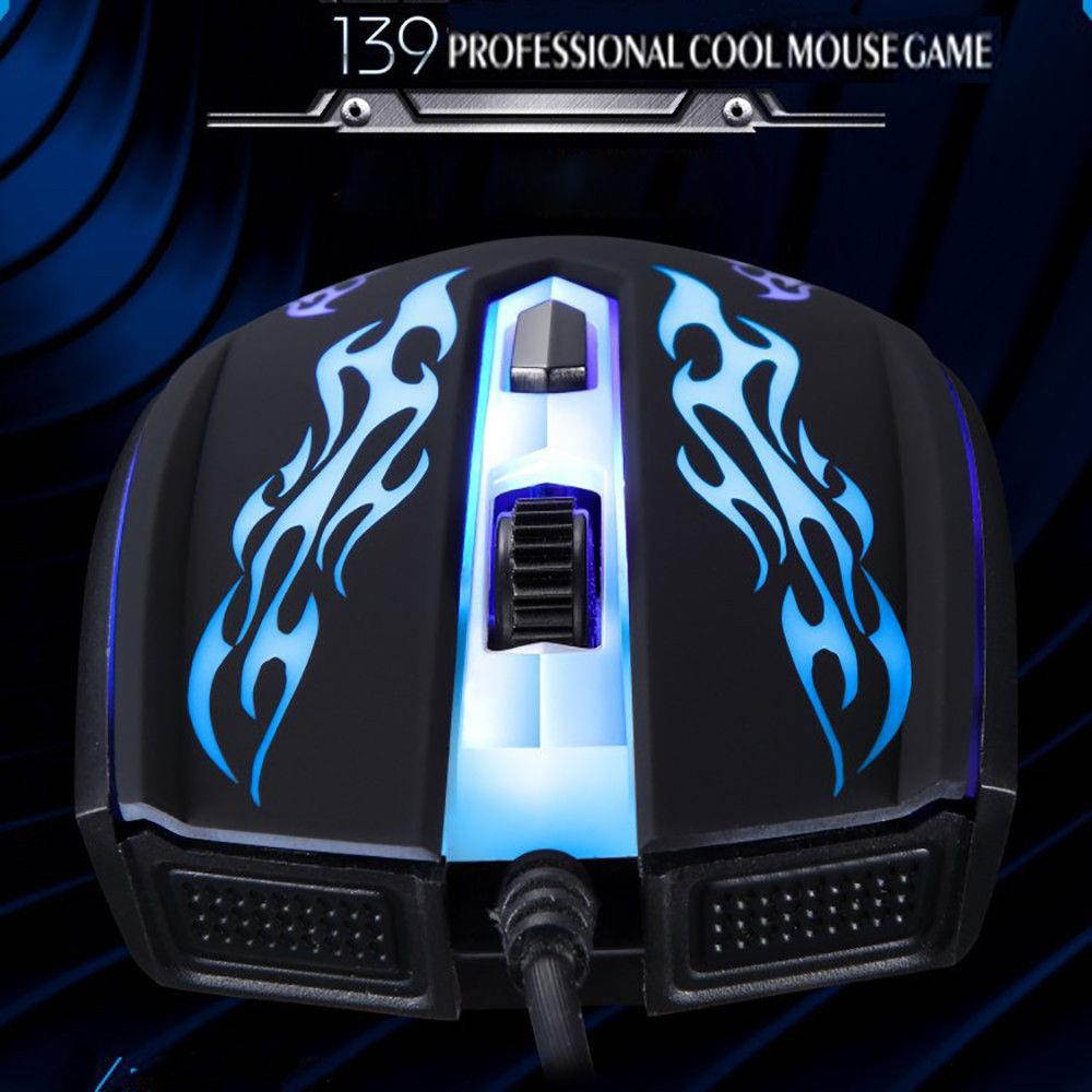 1200DPI 4Buttons Wired Gaming Mouse LED Optical Game Mouse Mice For PC Laptop