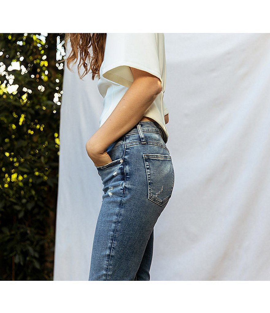 Silver Jeans Co. Beau 28#double; Inseam Distressed Sustainable Girlfriend Jeans