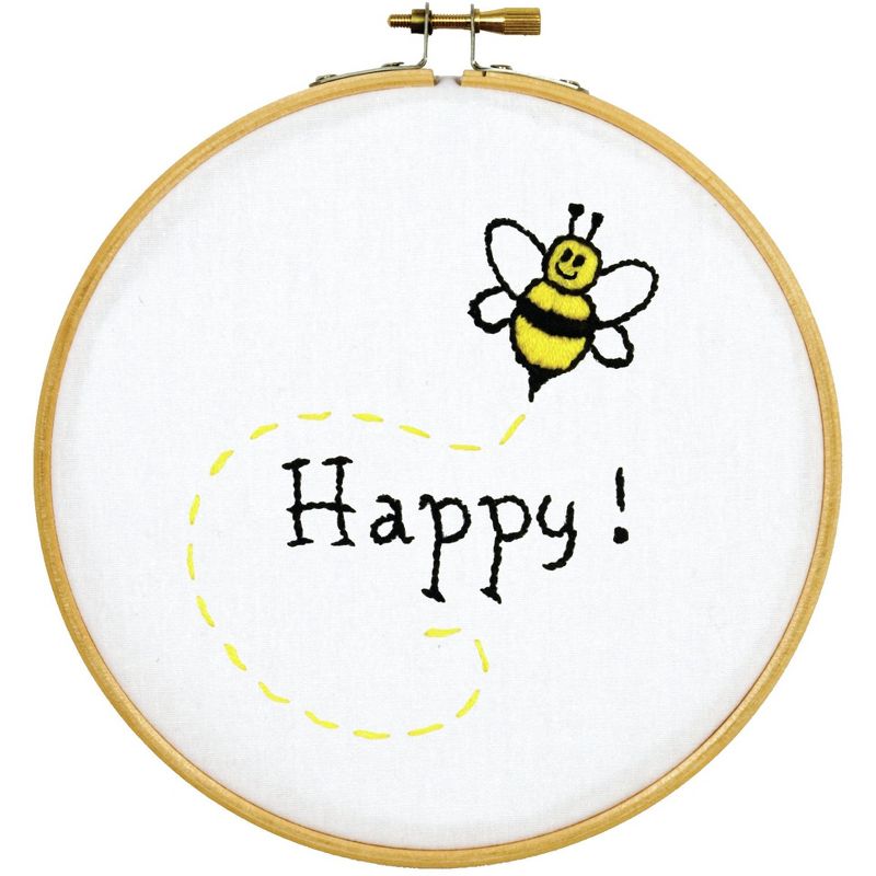 Jack Dempsey Stamped Hoop Kits 6"-Bee Happy