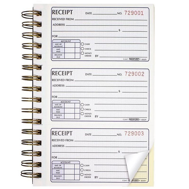 Rediform Money Receipt Book 2 3/4 x 5 Two-Part Carbonless 225 Sets/Book 8L829