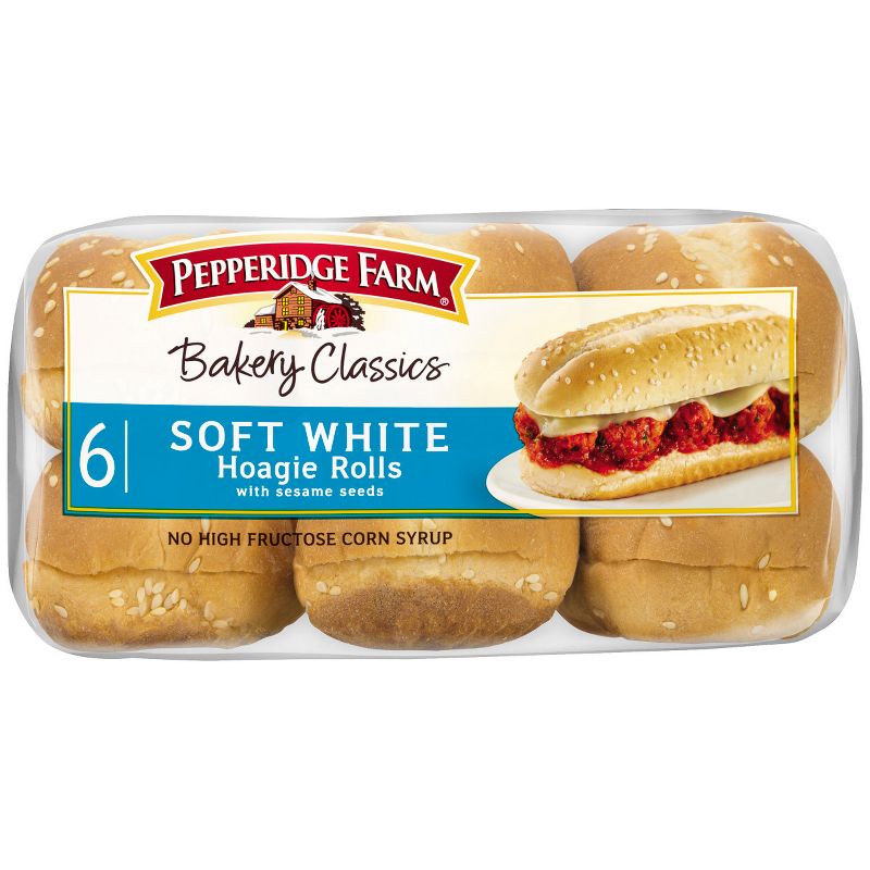 Pepperidge Farm Bakery Classics White with Sesame Seeds Hoagie Rolls - 14.5oz/6ct