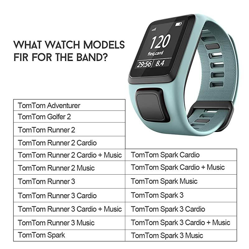 Silicone Watch Band Replacement for SparkSpark 3Golfer 2AdventurerRunner 23 Smartwatch for Man WomenTeal