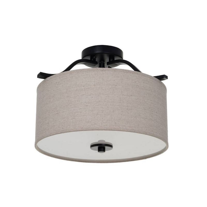 11.5" Three Light Semi-Flush Ceiling Light Bronze - Cresswell Lighting