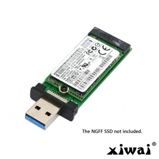 Xiwai 42mm NGFF M2 SSD to USB 3.0 External PCBA Conveter Adapter Card Flash Disk Type with Black Case