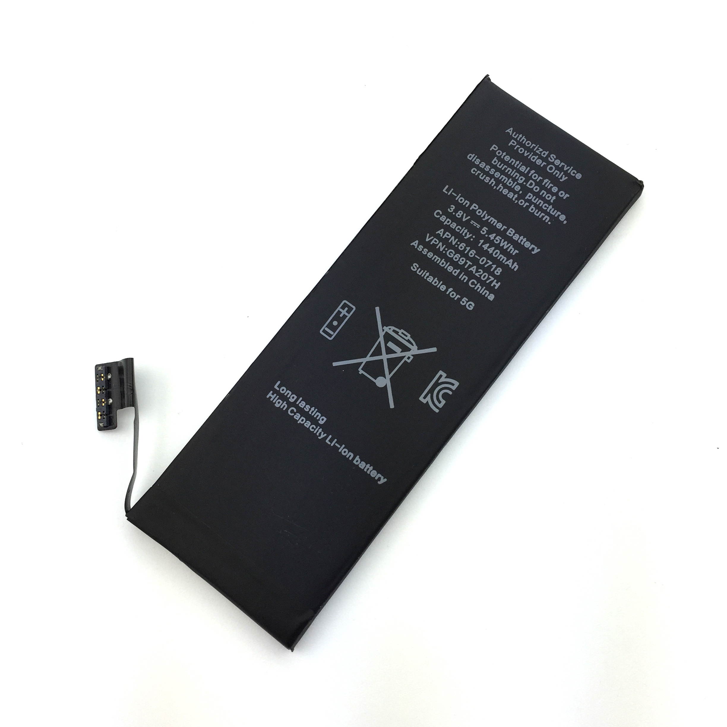 OEM 3.8V 1440mAh Replacement Battery for iPhone 5 with Replacement Repair Tool Kits , Flex Cable Adhesive Strip and Instruction - 1 Years Warranty (Not for 5S or 5C)