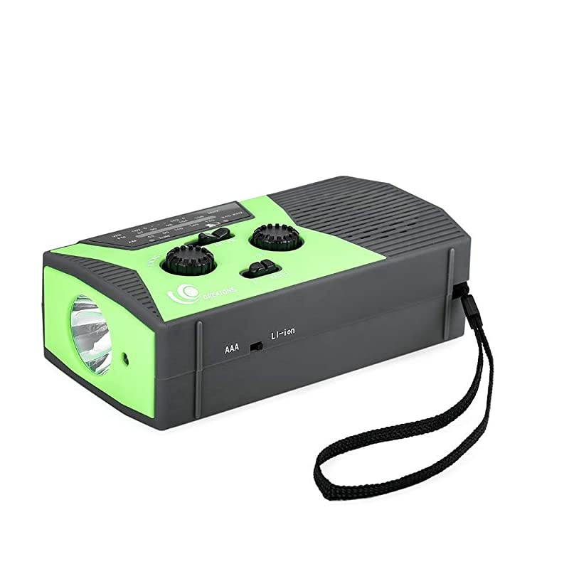 2020 Upgraded Version  Portable Camping Weather Radio Emergency Solar Crank Radio with Flashlight and Reading LampAM FM NOAA Weather Radio2000mAh Power Bank and SOS Alarm018WB Green