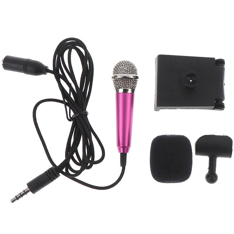 4PCS Portable 3.5mm Stereo Studio Mic KTV Karaoke Mini Microphone For Cell Phone PC