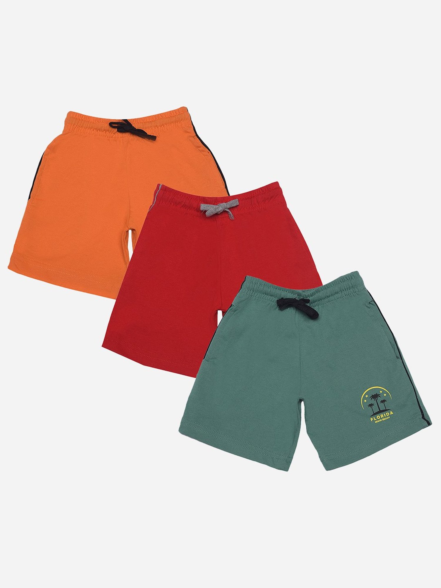 Dollar Boys Assorted Solid Bermuda (Pack Of 3)