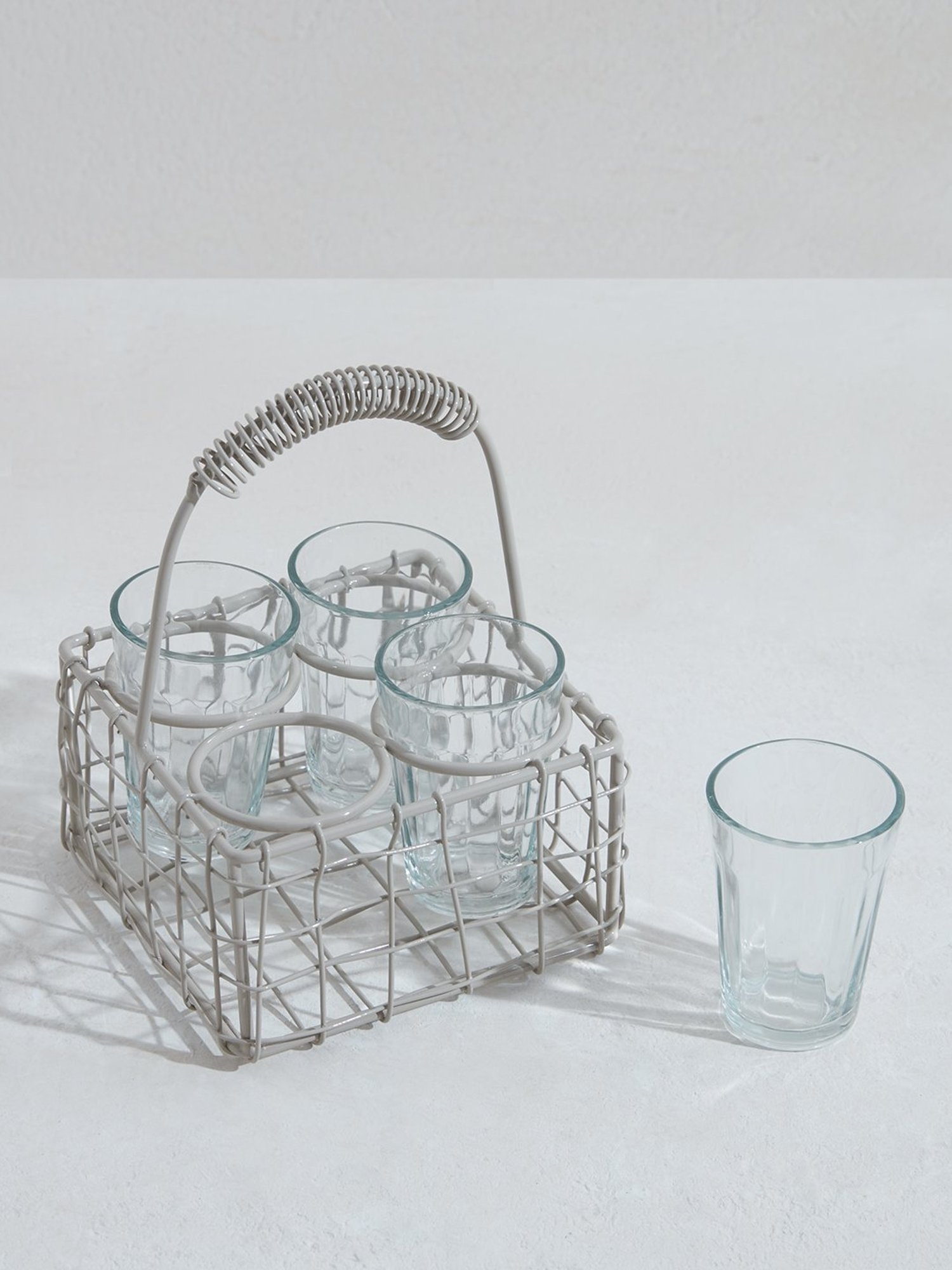 Westside Home Off White Wired Cutlery Chai Caddy