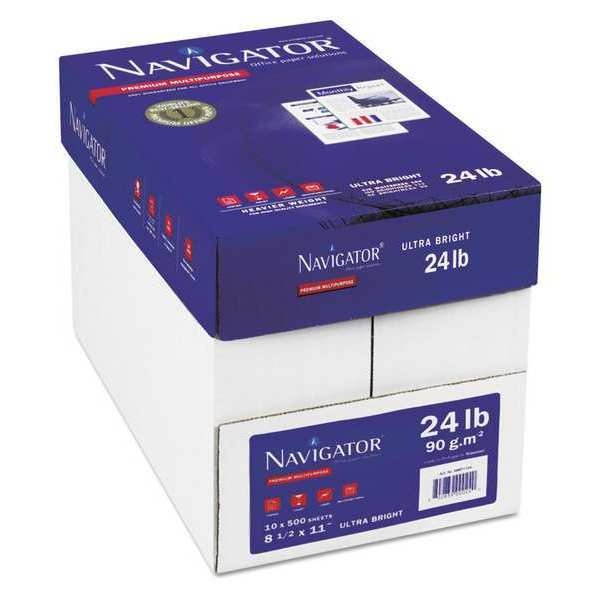 Navigator Platinum Paper 99 Brightness 24lb 8-1/2 x 11 White 5000/Carton NPL1124