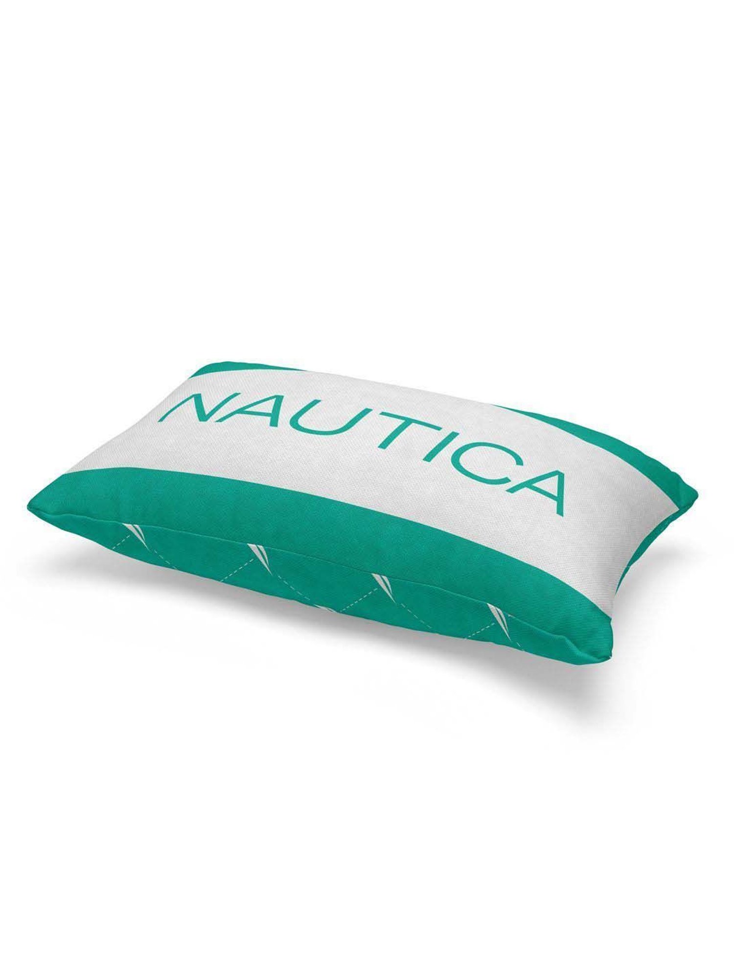 Nautica Logo Stripe Mint & Coral Microfibre 300 GSM Premium Cushion Covers - Set of 2