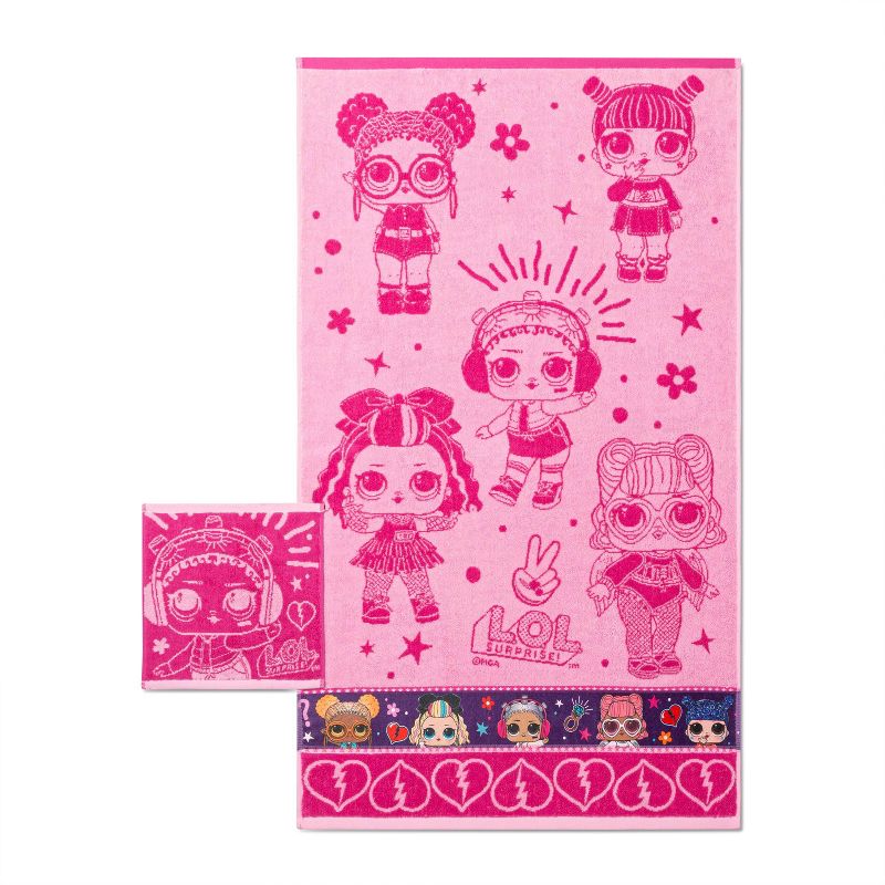 2pc L.O.L. Surprise! Rock on Forever Bath Towel and Washcloth Set